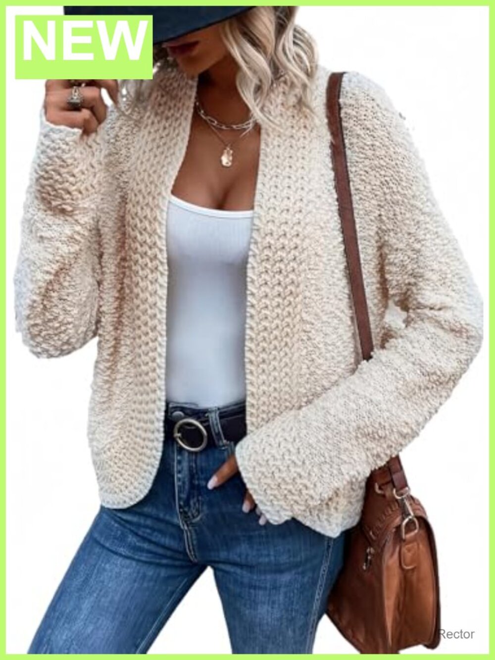 Loose Fit Open Front Chunky Knit Cardigan Sweater Coat